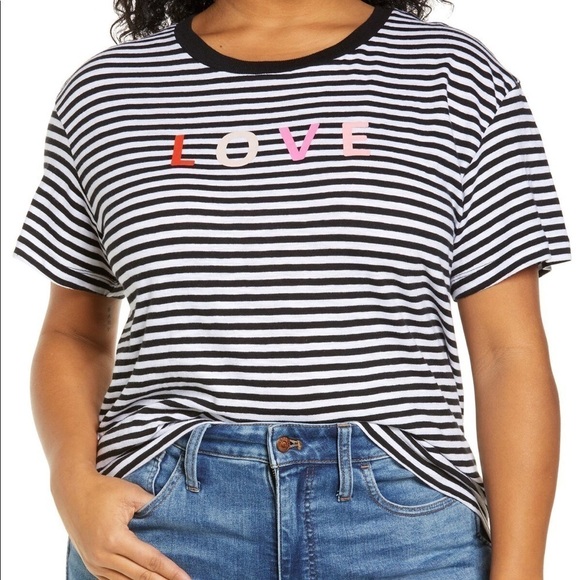 Caslon Love Stripes Graphic Tee - S - Picture 1 of 4